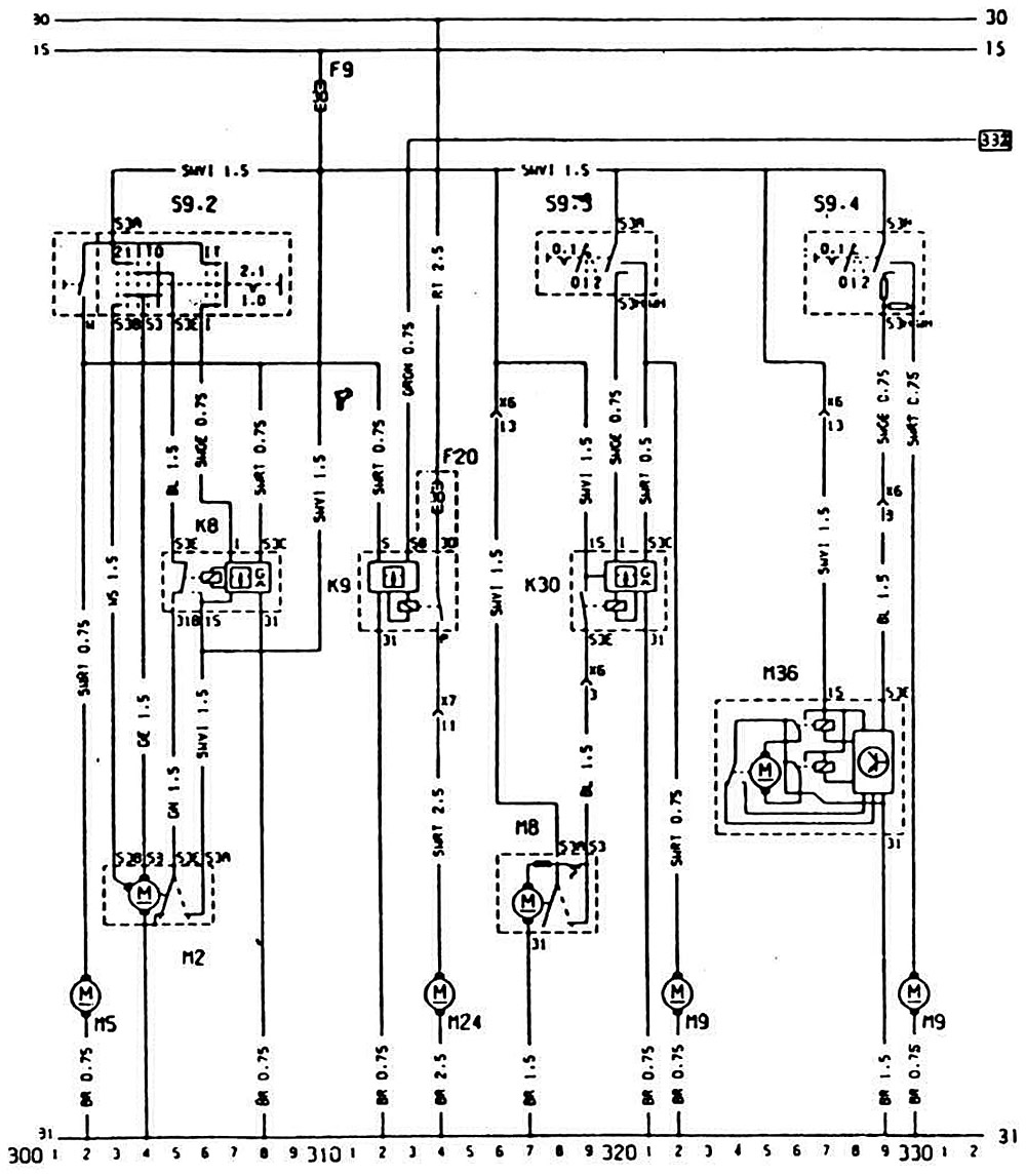 Схема электрооборудования №8 (Опель Кадет Е 1984-1995 .