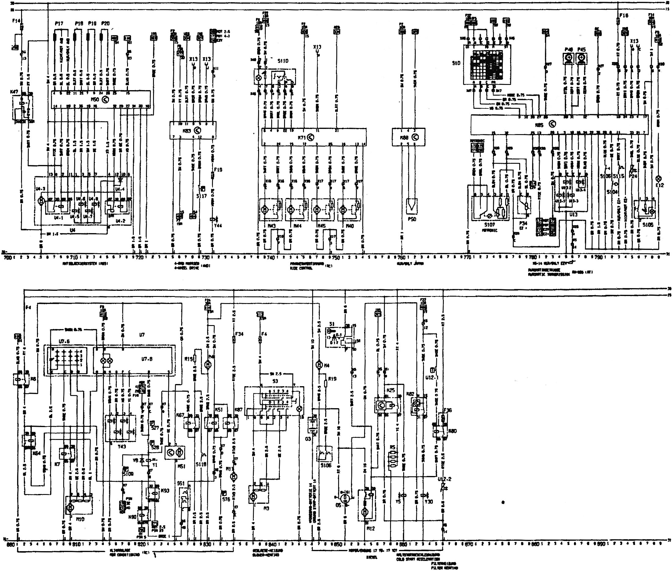 Схема электрических соединений для моделей с 1989 года (Опель Вектра A ...