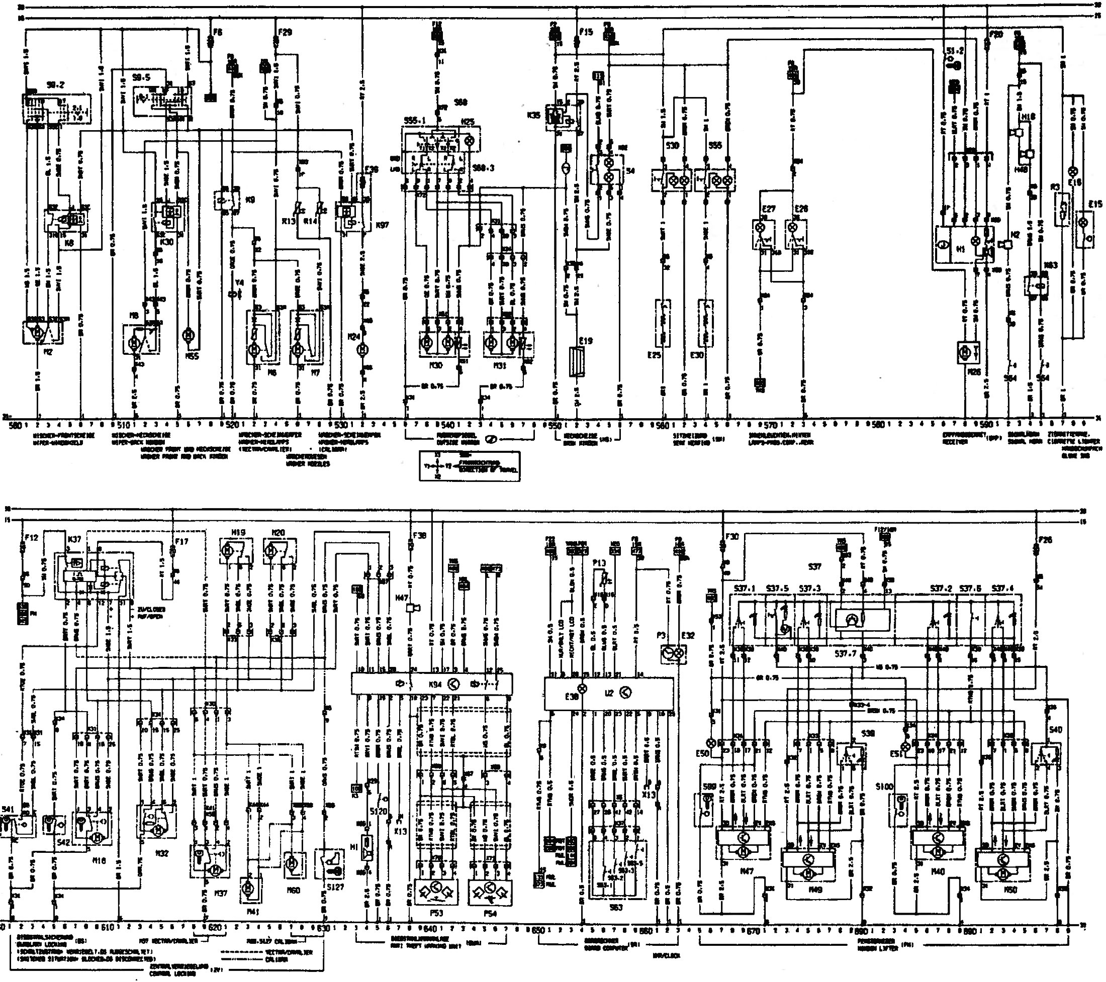 Схема электрических соединений для моделей с 1991 года (Опель Вектра A ...
