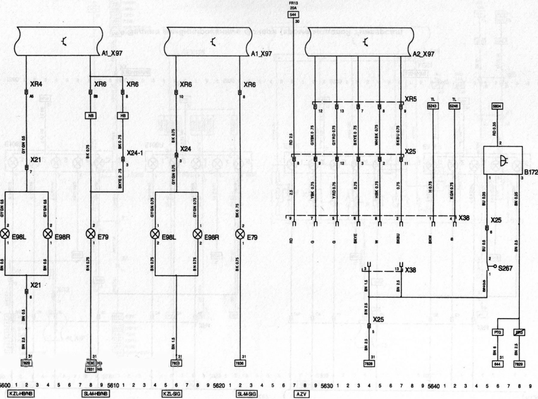 Электросхема подсветки номерного знака и тягово-сцепного устройства ...