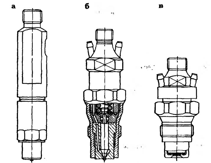 Рис.4.4. Форсунки, применяемые в легковых автомобилях. а - форсунка, вкручиваемая с…