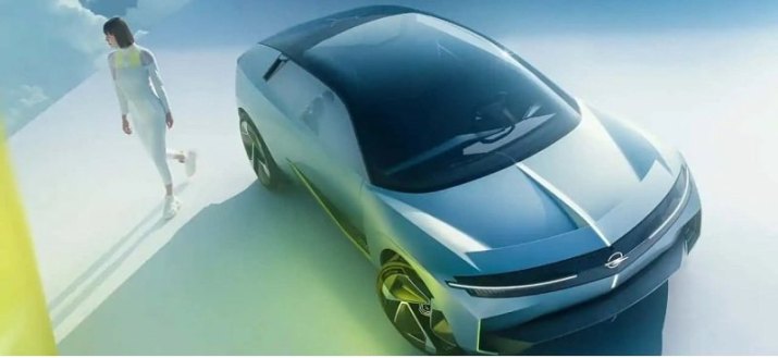 Компания Opel презентовала концепт кроссовера Opel EV со складным рулевым колесом