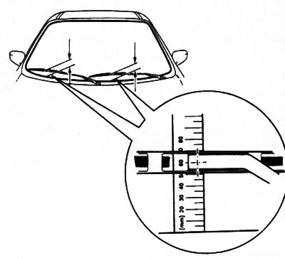 12.5. Checking the end point of lowering of the windshield wiper arms