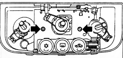 11.17. Lamps (indicated by arrows) hVAC control panel backlights