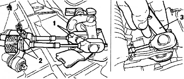 10.10a. Using the KM-6042 tool (3), disconnect the ends (1) of the drive cables from the actuator…