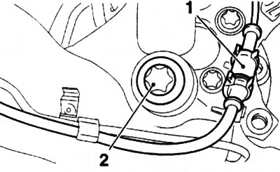 10.8. ABS wheel sensor wiring connector (1) (Corsa From production until 8/2003): 2. Lower shock…
