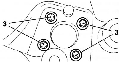 10.11. Bolts (3) for fastening the rear wheel hub assembly (Corsa From production until 8/2003)
