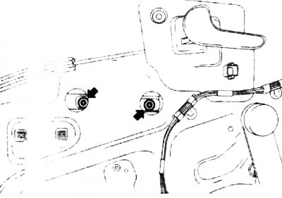28.13. Mounting screws (indicated by arrows) (meriva models)