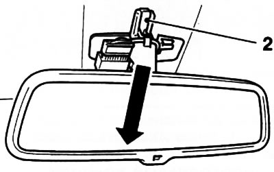 35.4. To remove the interior rear-view mirror, it is necessary to forcefully pull the mirror out of…