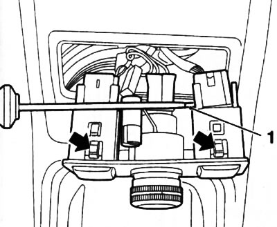 27.4. Using a screwdriver (1), unclip the electrical wiring connector of the front seat heating…