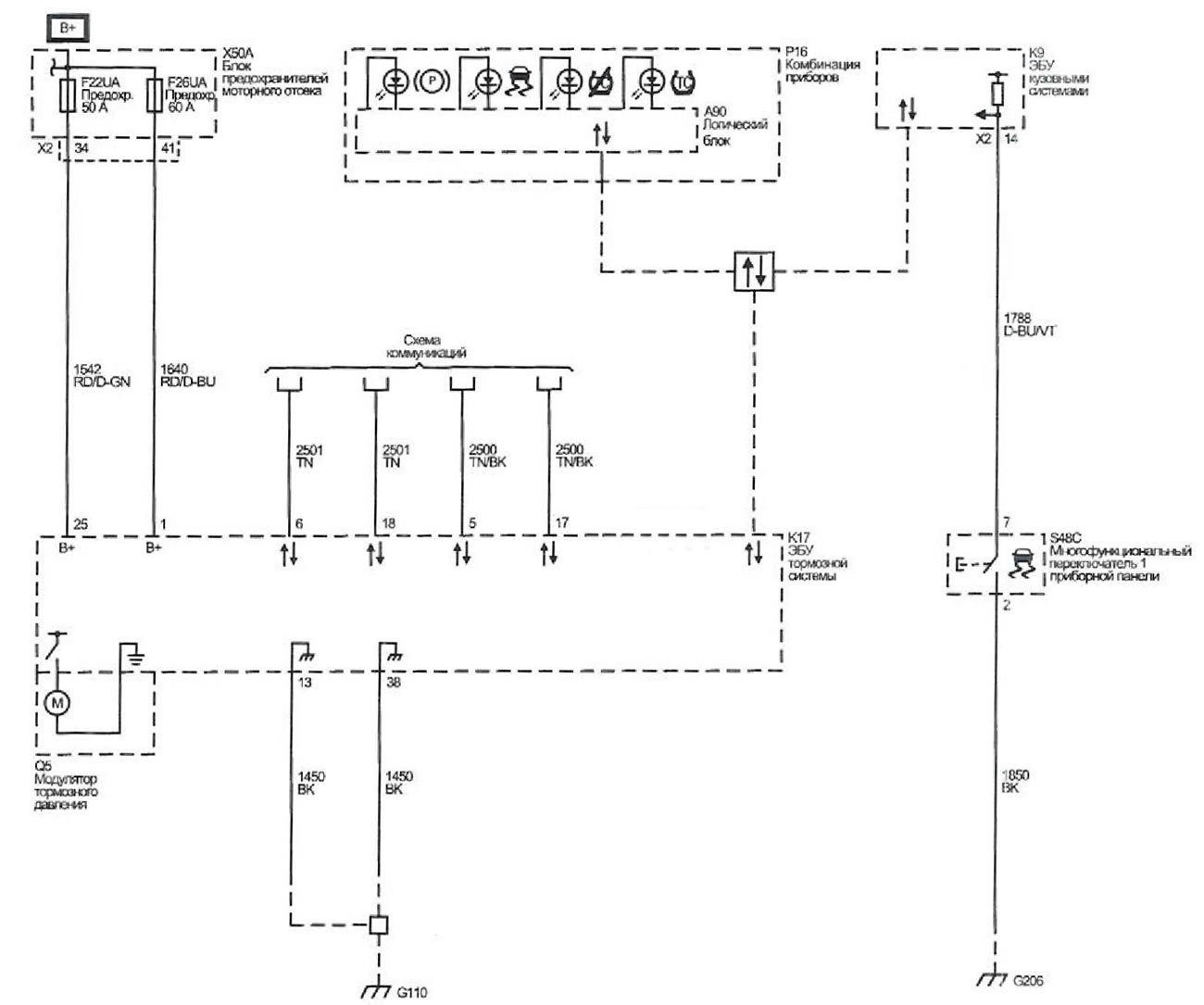 Антиблокировочная тормозная система и антипробуксовочная система (Опель ...