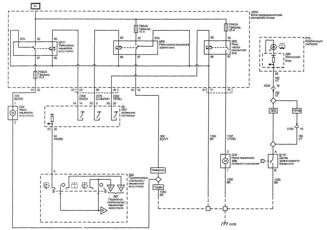Омыаатели (Опель Инсигния A 2008-2017: Электрооборудование ...