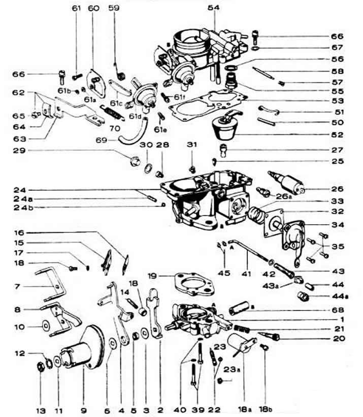 The principle of operation of the Solex 35 PDSI carburetor (Opel Kadett