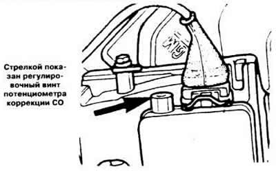 При отклонении от нормы небольшой отверткой снять заглушку регулировочного винта потенциометра…