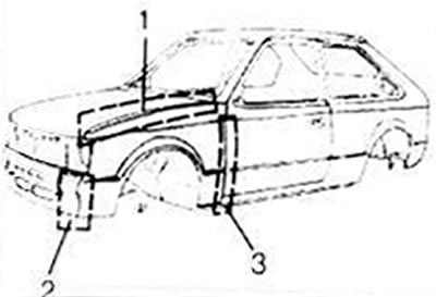 1 - side, 2 - fairing, 3 - hinged stand (A stand)