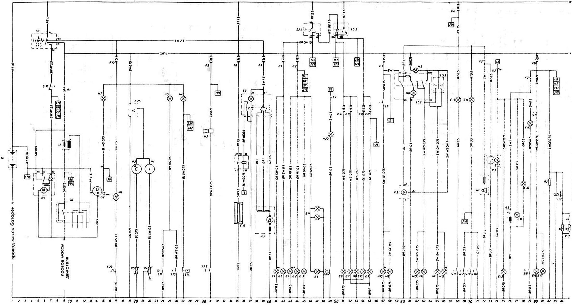 Wiring diagram I (Opel Kadett D 1979-1984: Electrical equipment .