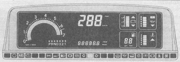 Приборы (жидкокристаллическая приборная панель) (Опель Омега А 1986 ...