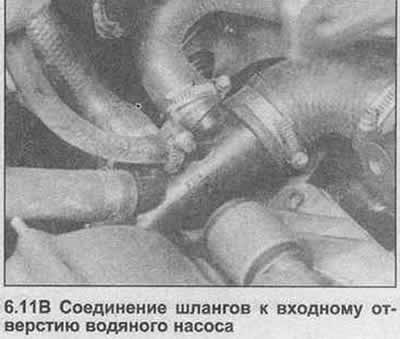 11. Знайдзіце шлангі ахладжаючай вадкасці з правага боку рухавіка, адлучыце іх (фота). Таксама…