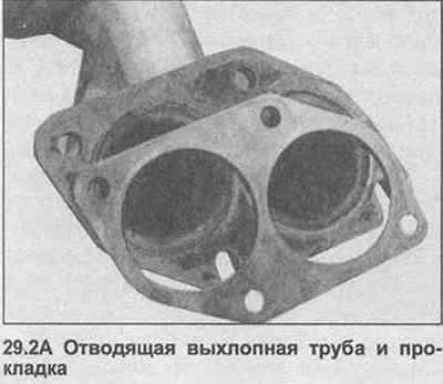 2. Unscrew the bolts securing the exhaust outlet pipe to the exhaust manifold, lower the…