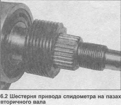 2. Повуците зупчанике брзиномера са задњег дела секундарног вратила (фотографија).