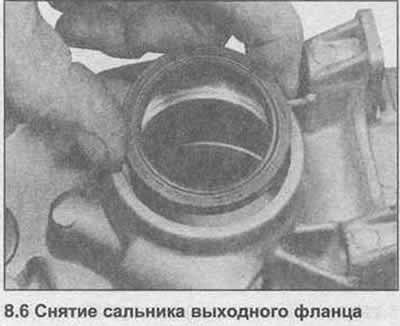 6. Remove the outlet flange seal from the housing (photo).