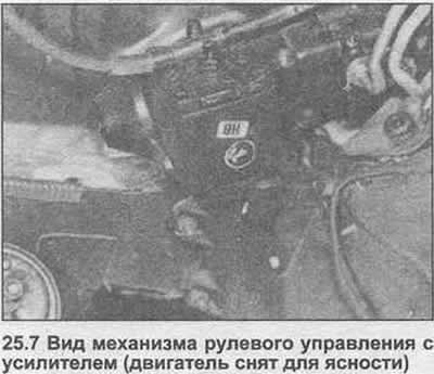 7. Remove the mounting bolts and nut and lift the steering gear down from underneath the vehicle…