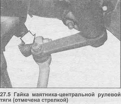 5. Уклоните матице и одвојите шипку управљача од замашке и замашке помоћу алата за скидање…