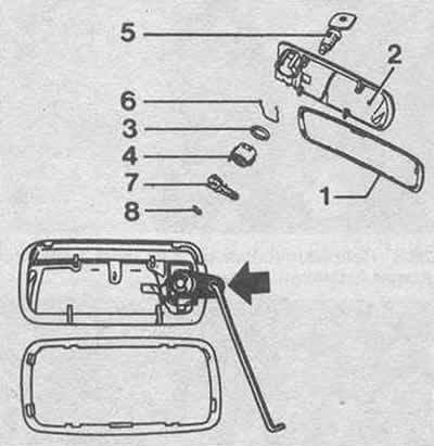 Рис. 11.1 Детали цилиндра замка передней двери (Глава 16)