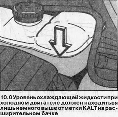Где находится уровень охлаждающей жидкости