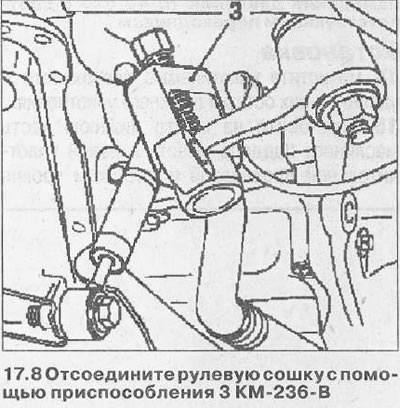 8. Одвојите руку управљача помоћу алата 3 КМ-236-В (погледајте илустрацију).