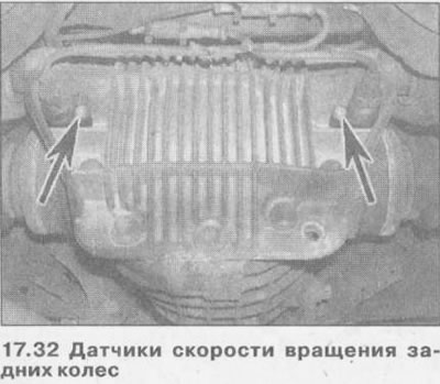 32. Одврните монтажни вијак и уклоните сензор ABS (види илустрацију).