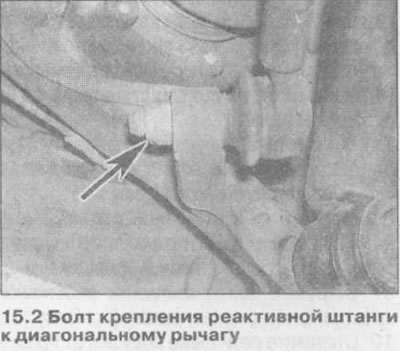 2. Развийте гайката, закрепваща реактивния прът към диагоналното рамо (вижте илюстрацията).…
