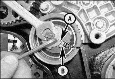 A. Tensioner pulley mark