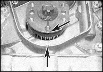 2. Align the timing marks of the camshaft sprockets of the right cylinder head (1 and 2) (drawing…