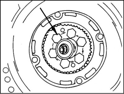 14. Mark the relative positions of the clutch basket and flywheel, unscrew the bolts and remove the…