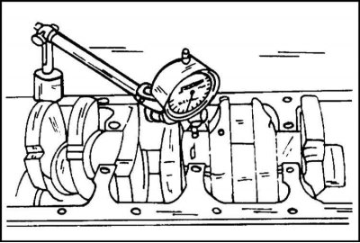 2. Place the crankshaft in the lathe centers (or in prisms with journals) and check the runout of…