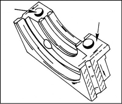 7. Install the bearing caps into the cylinder block seats and tap them with a rubber hammer. Lids…