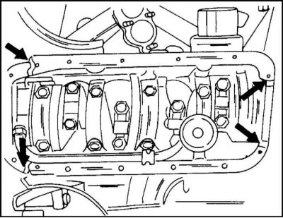 1. Дбайна ачысціце спалучаную паверхню блока цыліндраў і вырабіце некаторую колькасць герметыка па…