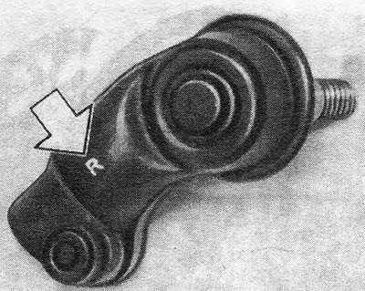 Рис. 8.3 Обозначение на шаровом шарнире стержня — указано стрелкой
