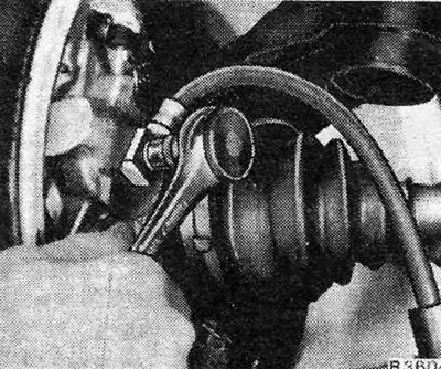 Figure 9.41 - Unscrewing the caliper banjo coupling bolt