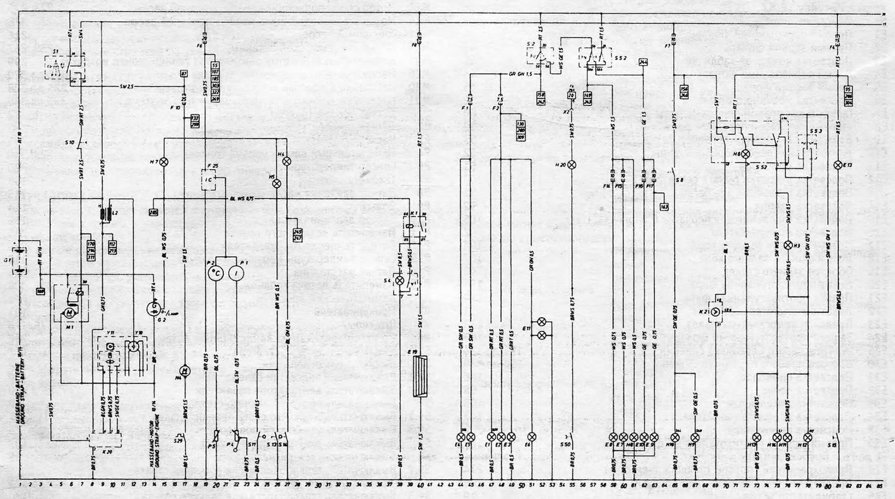 Figure 12.87. Electrical diagram for models produced before 1983