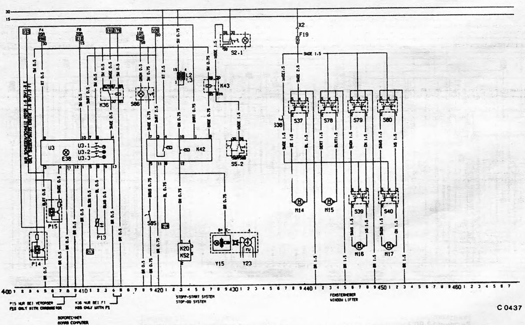 Рисунок 12.89 Электрическая схема для моделей 1985 года выпуска (продолжение)