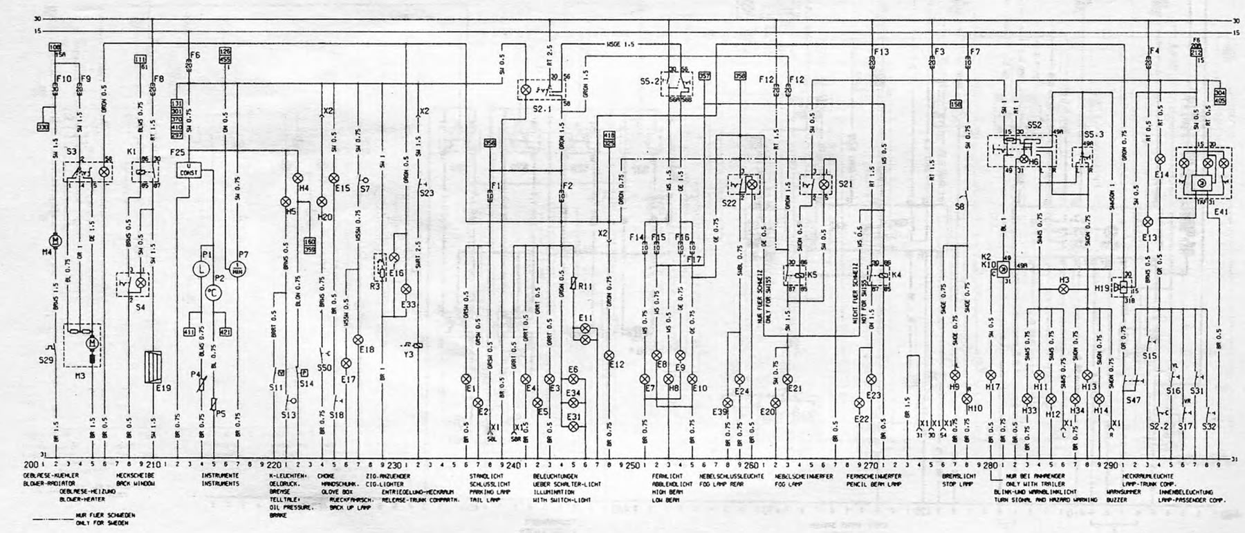 Малюнок 12.90. Електрична схема для моделей 1986 року випуску (продовження)