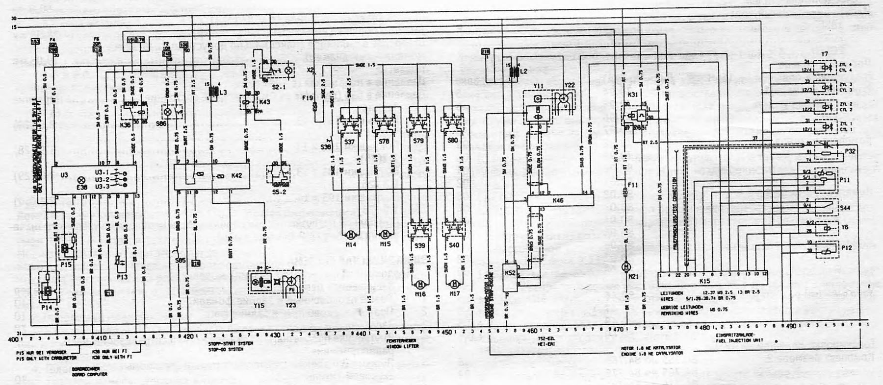 Малюнок 12.90. Електрична схема для моделей 1986 року випуску (продовження)
