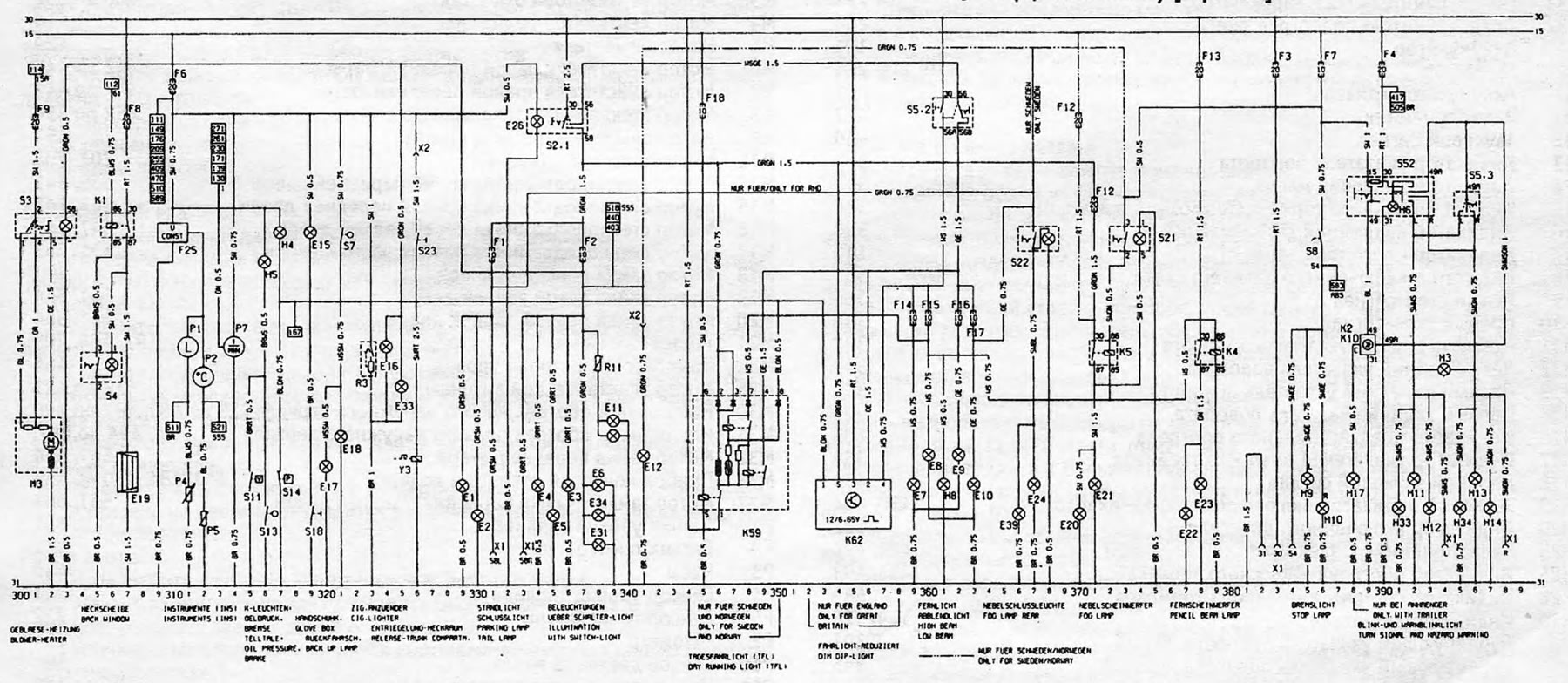 Rysunek 13.6. Schemat elektryczny dla modeli produkowanych od 1987 r (kontynuacja)