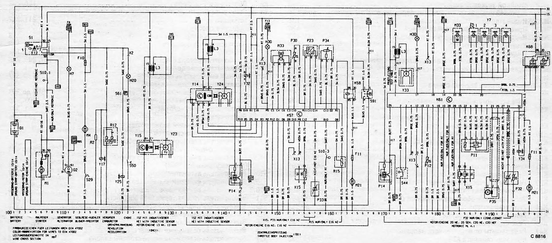 Rysunek 13.7. Schemat elektryczny dla modeli produkowanych od 1988 r
