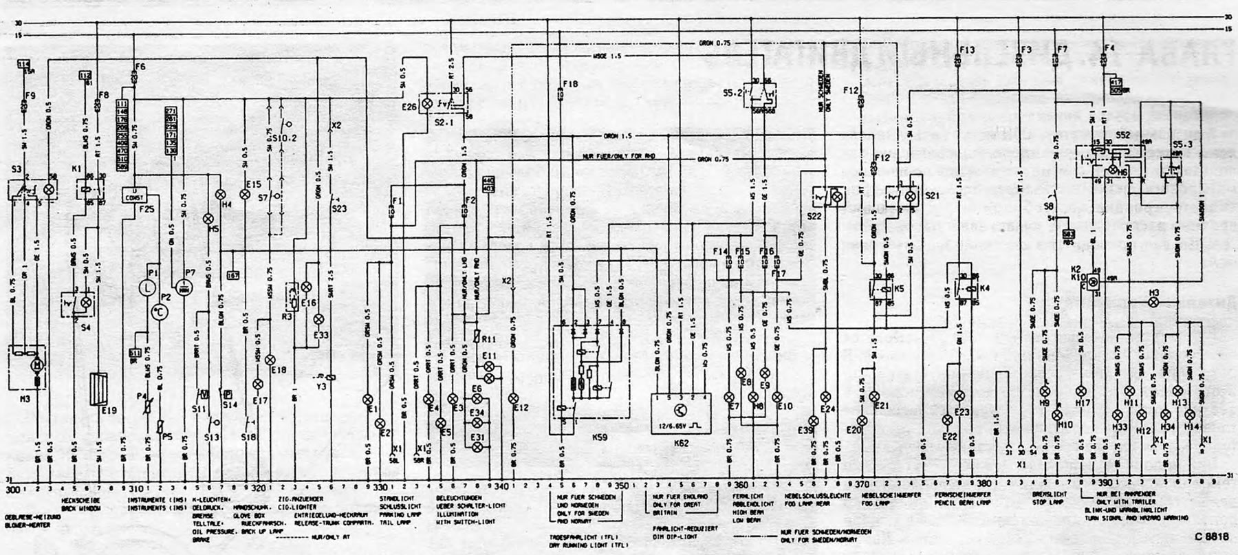 Rysunek 13.7. Schemat elektryczny dla modeli produkowanych od 1988 r (kontynuacja)