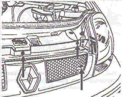 Рис. 2.4. Снимите решетку радиатора.