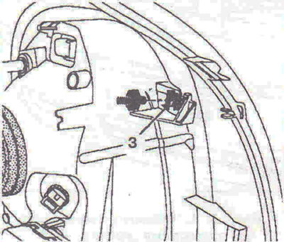 Рис. 2.6. Снимите фару, сняв фиксаторы 3.