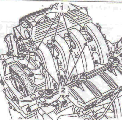 Малюнак 2.94. Адкруціце балты 2 мацавання шпулек 1.